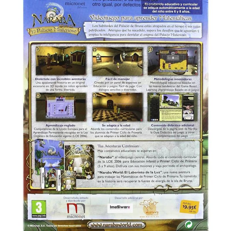 Naraba World El Palacio Misterioso videouego para PC físico