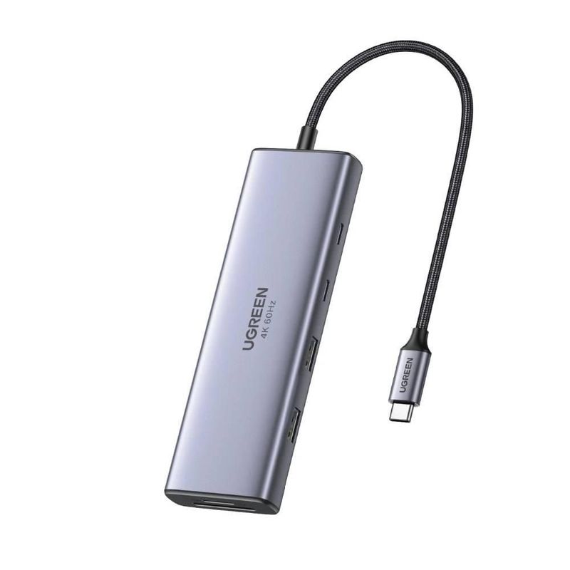 HUB 9 en 1 UGREEN 2 USB-A, 3 USB-C, 1 HDMI 4K/60hz, SD/TFT y Ethernet