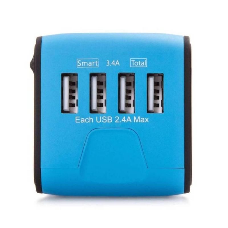 Adaptador de Carga Universal Smartbitt 1 Salida 4 USB color Azul