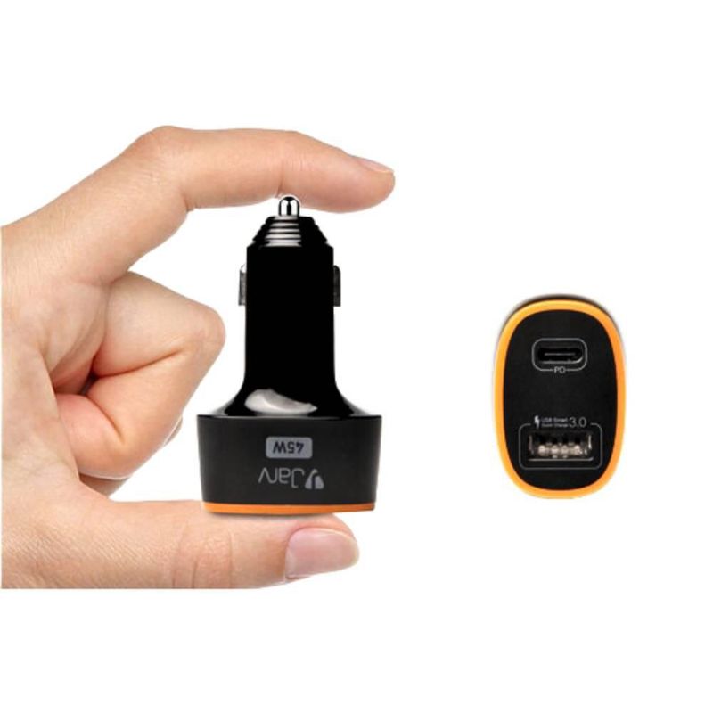 Cargador de coche JarvMobile 45 W alta potencia y 2 puertos PD y QC 3.0
