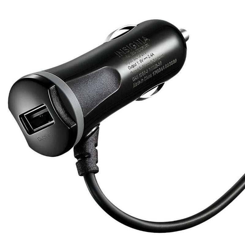 Cargador de auto 15 W Insignia con cable micro USB color negro