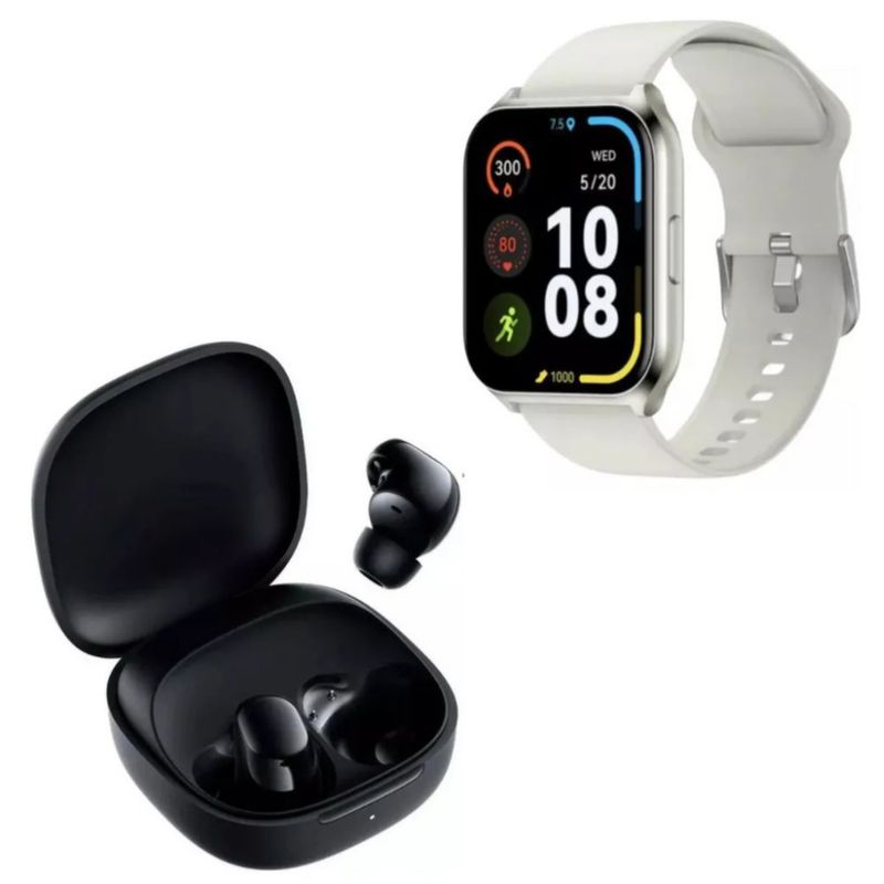Xiaomi Redmi Buds 6 Play NEGRO + Smartwatch Filwans GTS Mini BLANCO