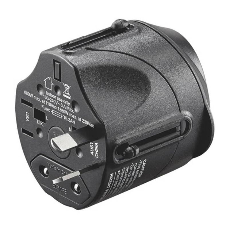 Adaptador para Viaje Insignia 1 Salida americana 1 Usb Color negro