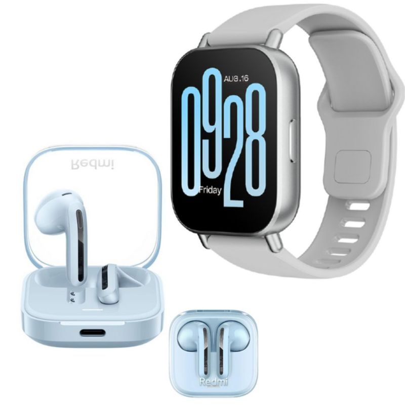 Xiaomi Smartwatch Redmi Watch 5 Active BLANCO + Redmi Buds 6 Active AZUL