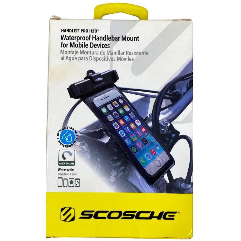 Soporte de celular impermeable Scosche para motocicleta negro