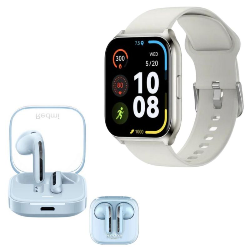 Xiaomi Redmi Buds 6 Active + Smartwatch Filwans GTS Mini. AZUL