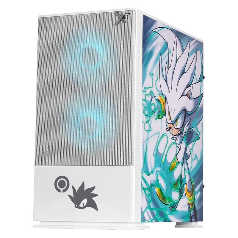 Gabinete xtreme pc gaming sonic silver comic edition mini torre 3 fan