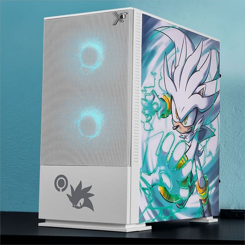 Gabinete xtreme pc gaming sonic silver comic edition mini torre 3 fan
