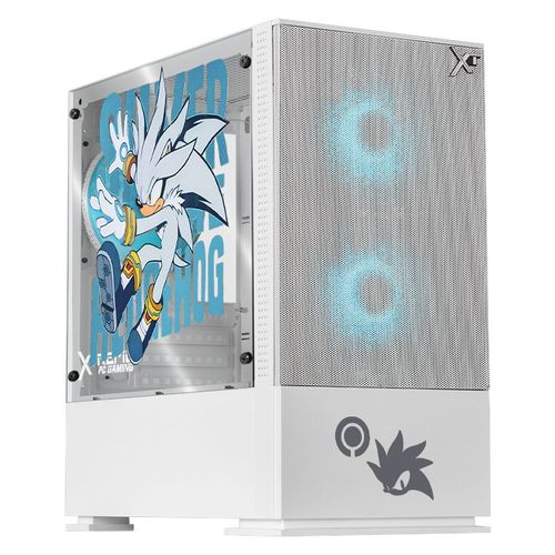 Gabinete xtreme pc gaming sonic silver comic edition mini torre 3 fan