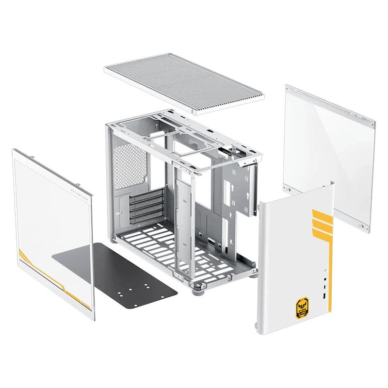 Gabinete xtreme pc tuf allience edition mini torre usb-c blanco