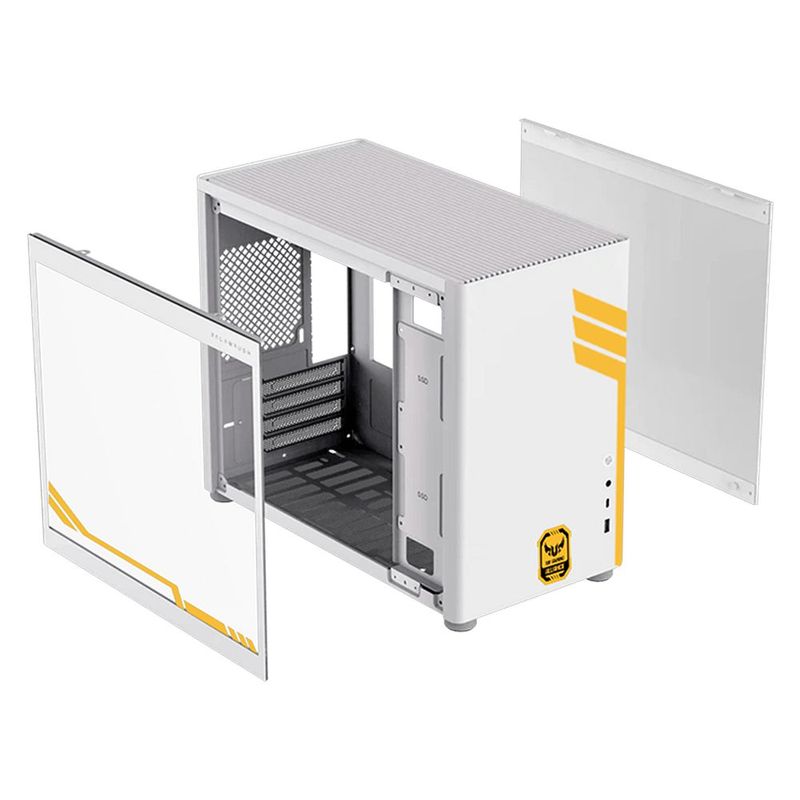 Gabinete xtreme pc tuf allience edition mini torre usb-c blanco