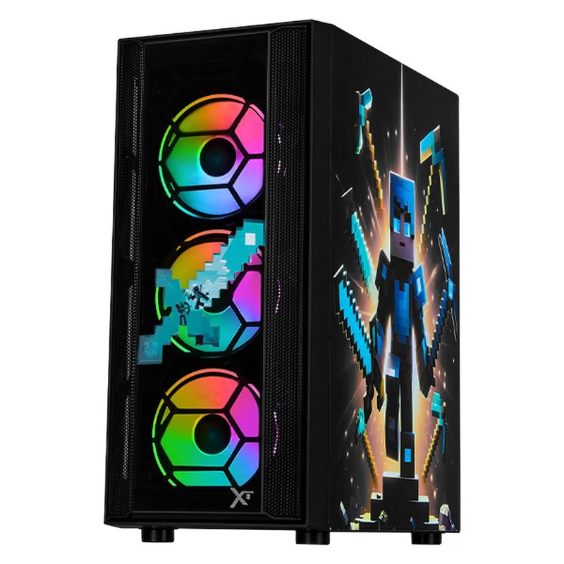 Gabinete xtreme pc gaming steve media torre 4 fan argb negro