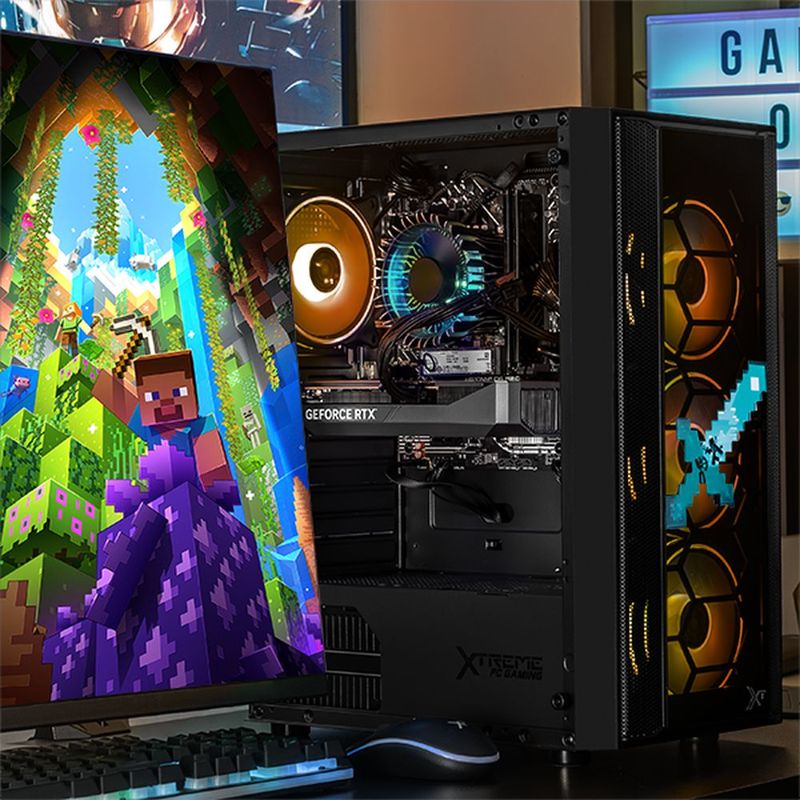 Gabinete xtreme pc gaming steve media torre 4 fan argb negro