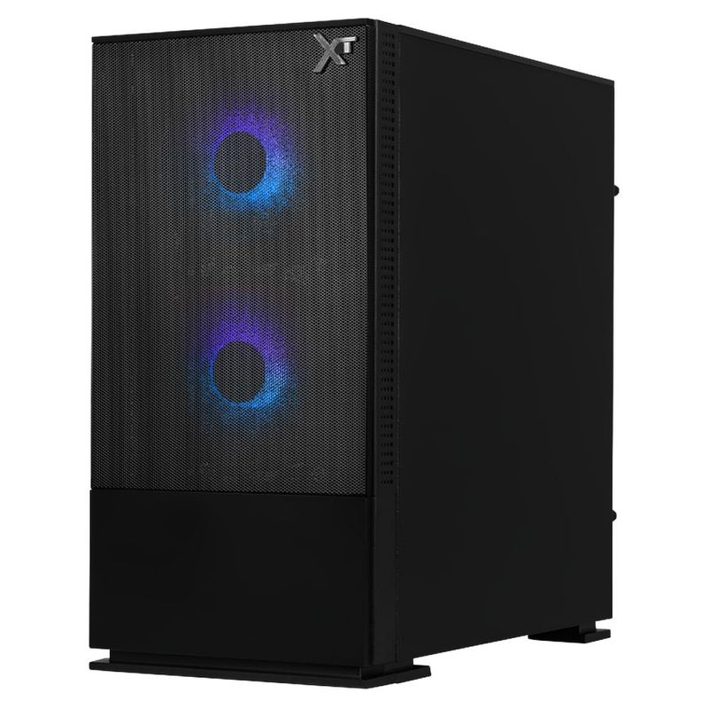 Gabinete xtreme pc gaming air flow mini torre 3 fan argb negro