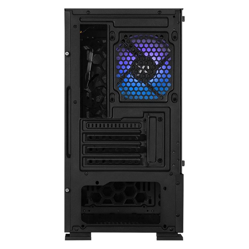 Gabinete xtreme pc gaming air flow mini torre 3 fan argb negro