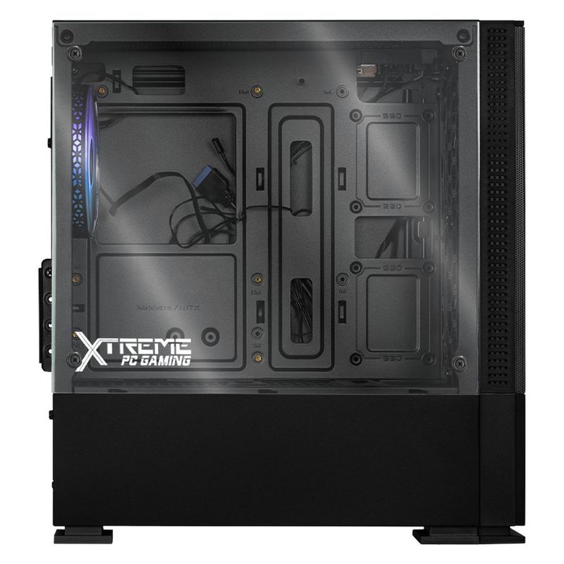 Gabinete xtreme pc gaming air flow mini torre 3 fan argb negro