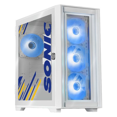Gabinete xtreme pc gaming sonic edition mini torre 4 fan argb usb-c