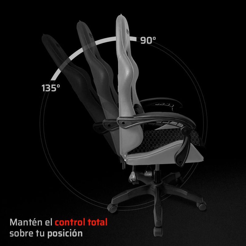 Silla gamer balam rush power rush v2 ergonomica reclinable 135° 120kg gris br-94