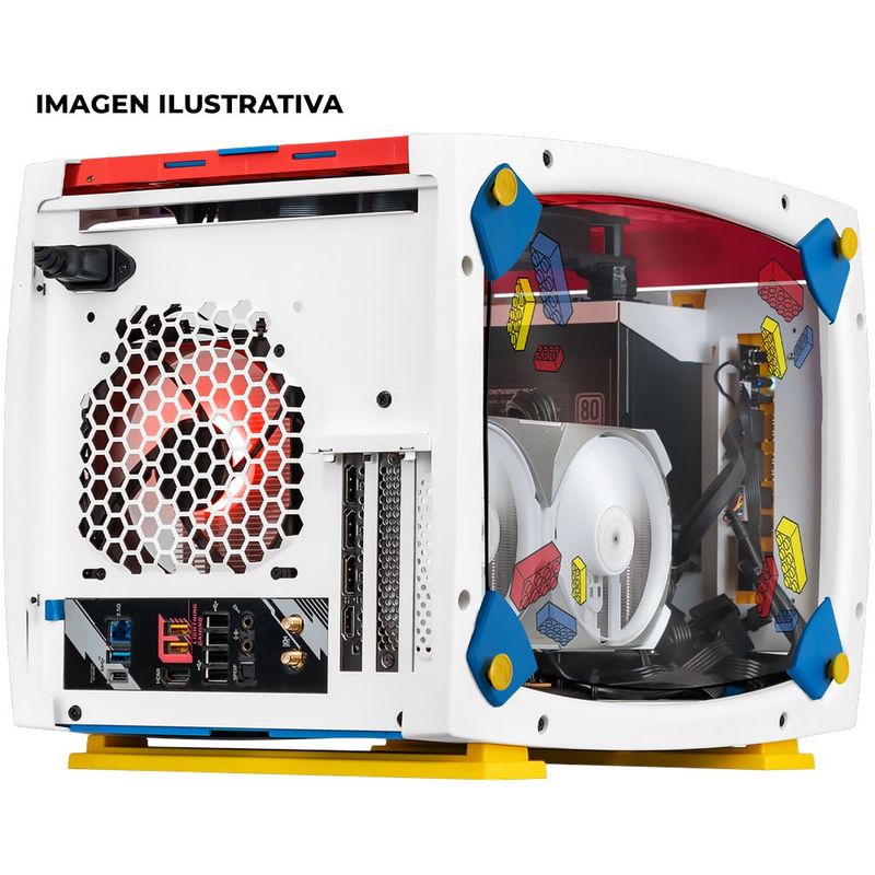 Gabinete xtreme pc gaming lego emmet edition small mini torre 3 fan
