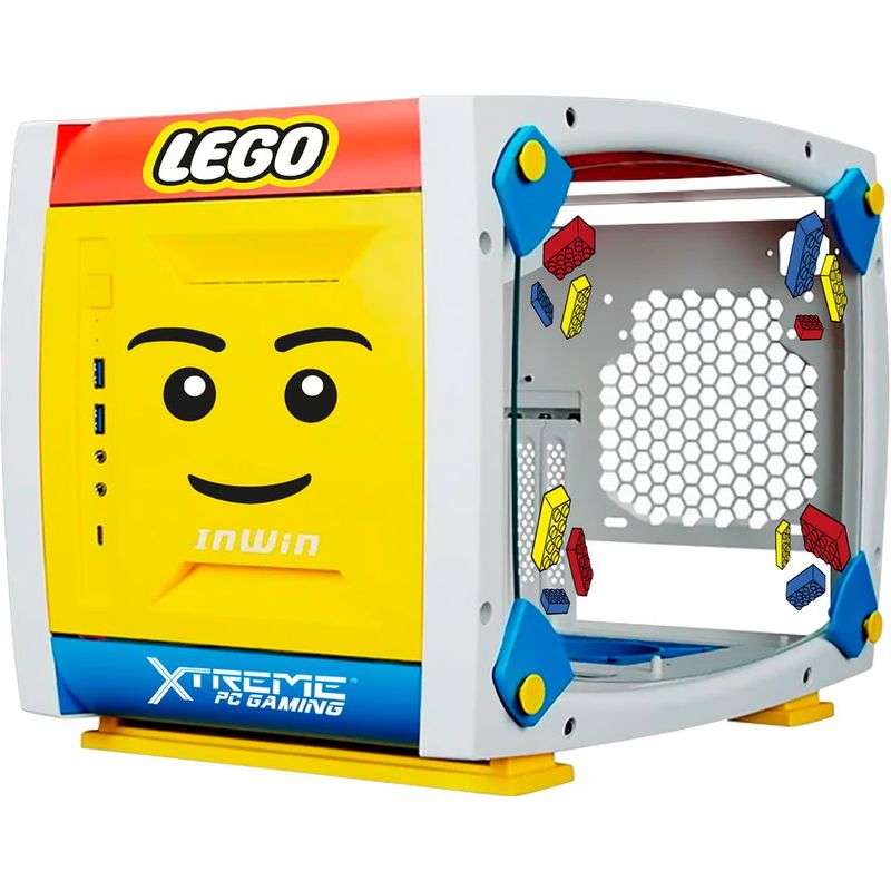 Gabinete xtreme pc gaming lego emmet edition small mini torre 3 fan