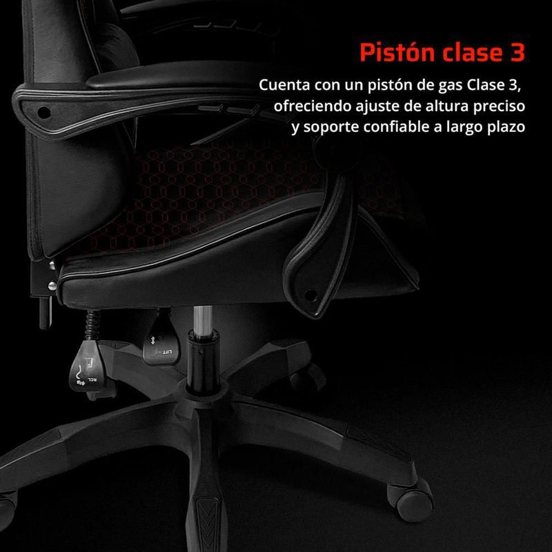 Silla gamer balam rush power rush v2 ergonomica reclinable 135° 120kg negro /roj