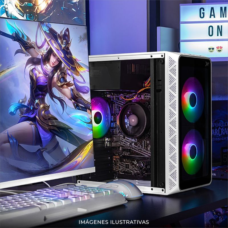 Xtreme pc gaming radeon vega 7 ryzen 5  16gb ssd 500gb white