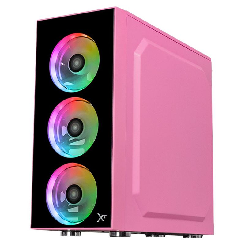 Gabinete xtreme pc gaming dragonfly media torre 4 fan rgb pk
