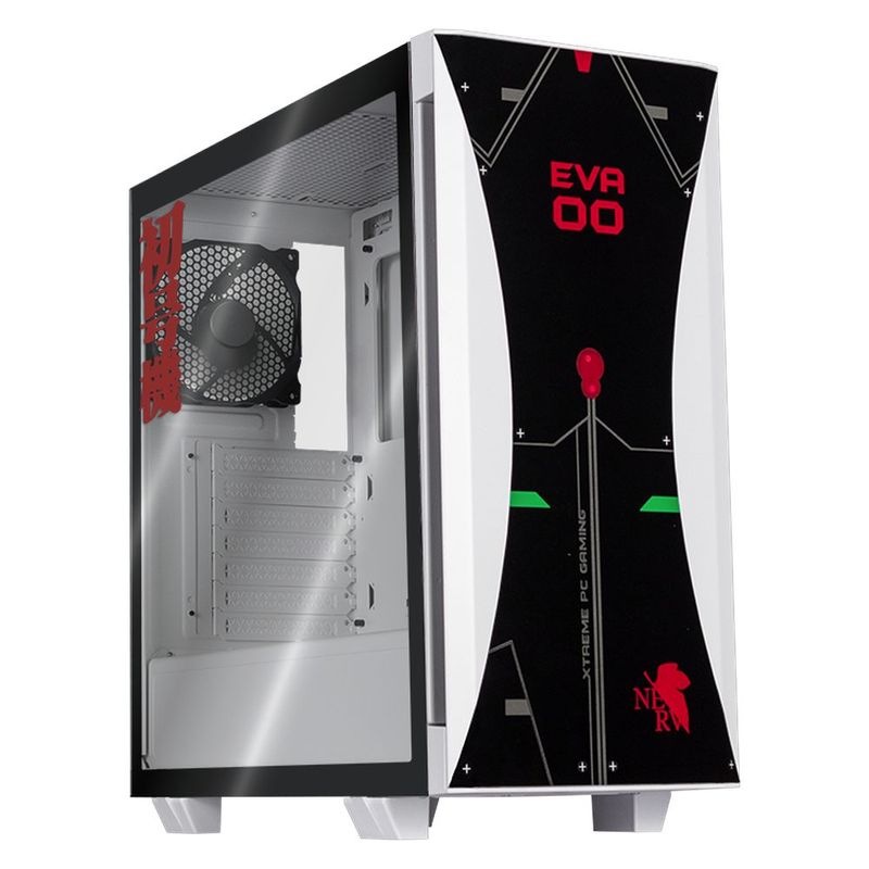 Gabinete xtreme pc gaming evangelion 00 edition media torre 2 fan