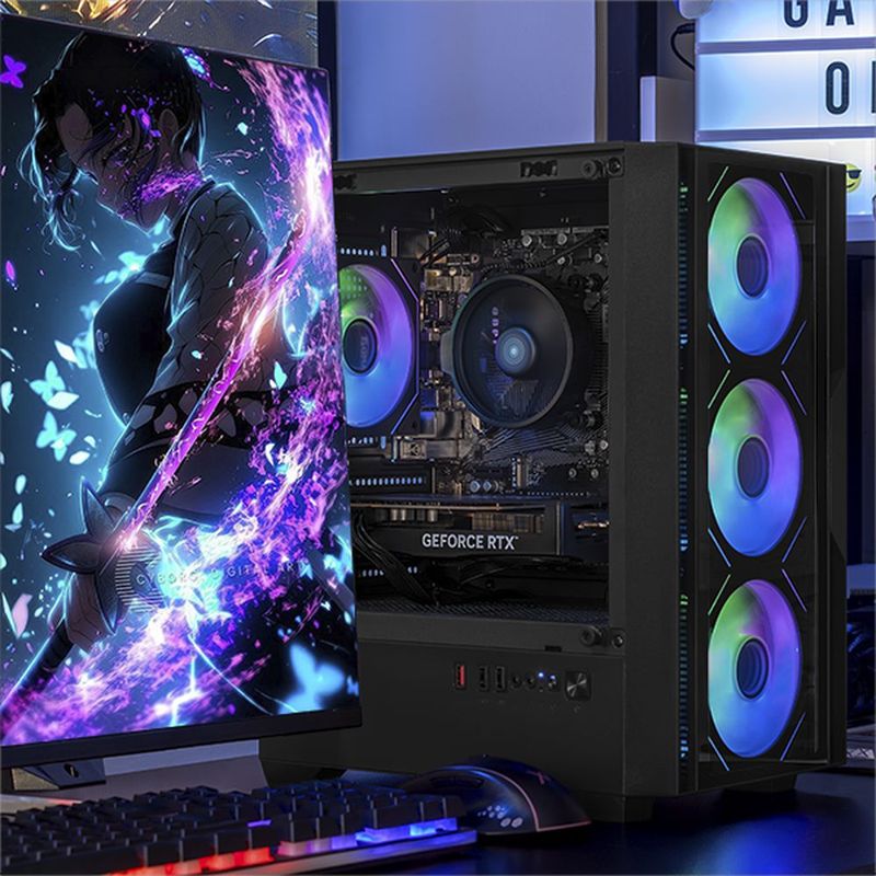 Xtreme pc rtx 5060 ryzen 5 16gb ssd 500gb monitor 23.8 black
