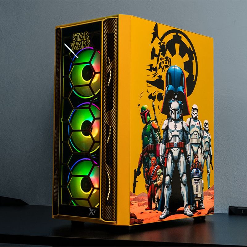 Gabinete xtreme pc gaming  stormtrooper comic media torre 4 fan argb