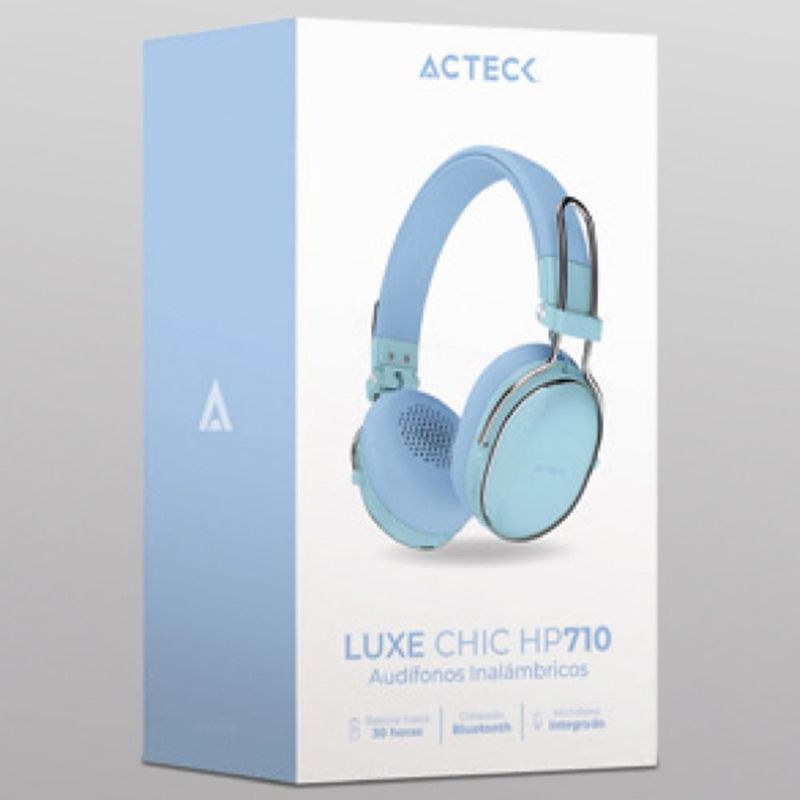 Audifonos diadema inalambrica acteck hp710 microfono azul