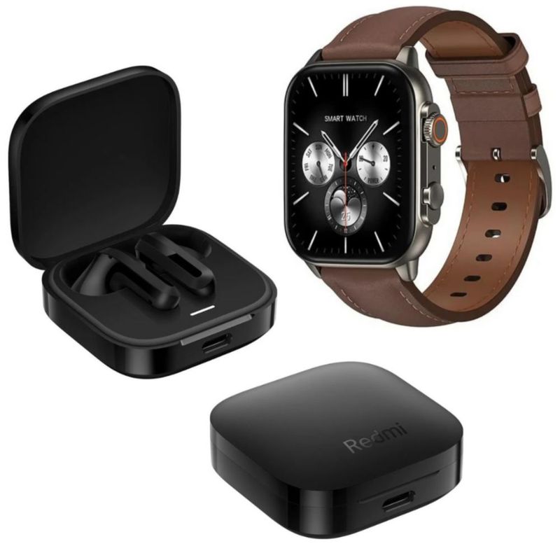 Audifonos Xiaomi Redmi Buds 6 Active Negro con Smartwatch G Tide S5 Pro