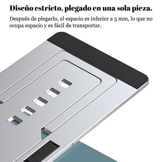 Soporte de teléfono móvil de escritorio ultradelgado y portátil, plegable, de aleación de aluminio, soporte para tabletas y computadoras