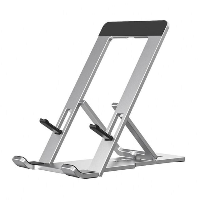 Soporte de teléfono móvil de escritorio ultradelgado y portátil, plegable, de aleación de aluminio, soporte para tabletas y computadoras