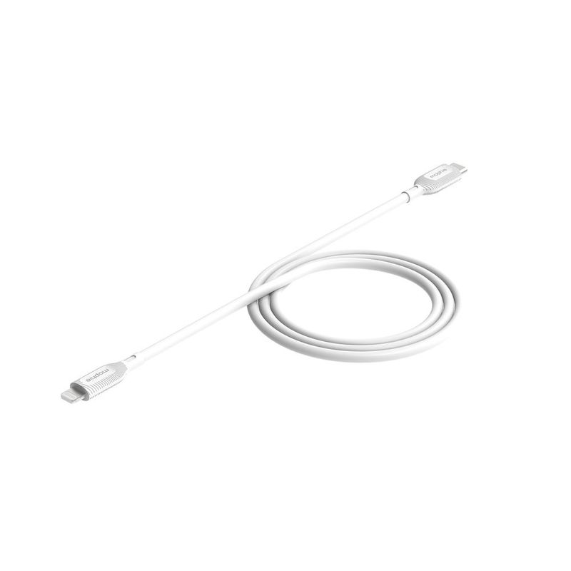 Cable lightning carga rápida 60w 1m mophie blanco