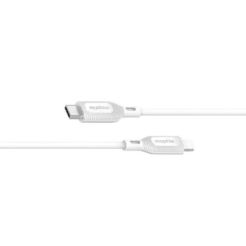 Cable lightning carga rápida 60w 1m mophie blanco