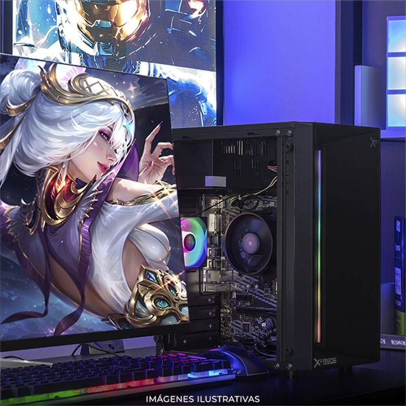 Xtreme pc radeon vega ryzen 5 16gb 500gb monitor 23.8 black