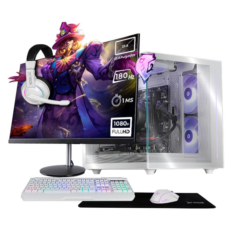 Xtreme pc rtx 5060 ryzen 7 16gb ssd 1tb monitor 23.8 white