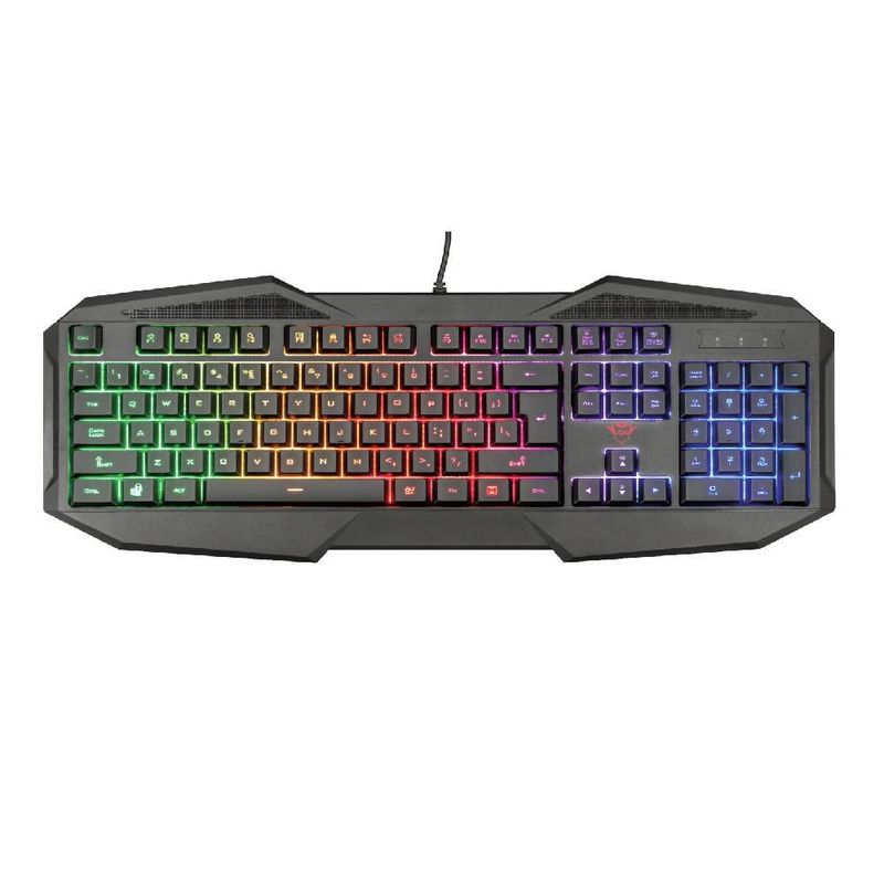 Kit Gamer Trust GXT 1180RW 4 en 1 Teclado RGB + Mouse 2400 DPI + Headset con Micrófono + Alfombrilla para PC y Consola