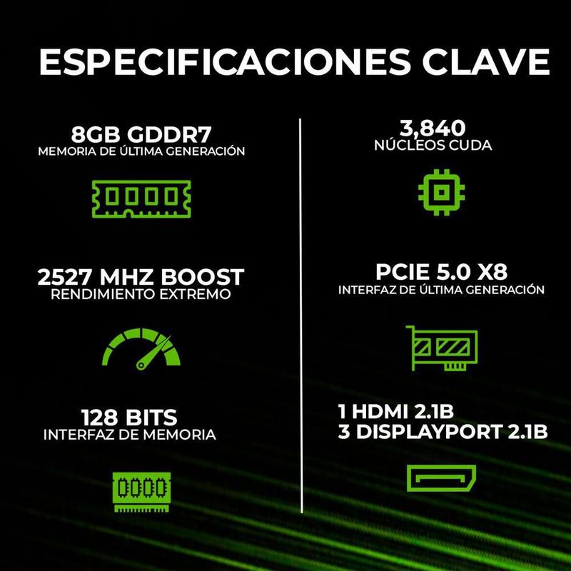 Tarjeta de video msi geforce rtx 5060 8g shadow 2x oc gddr7