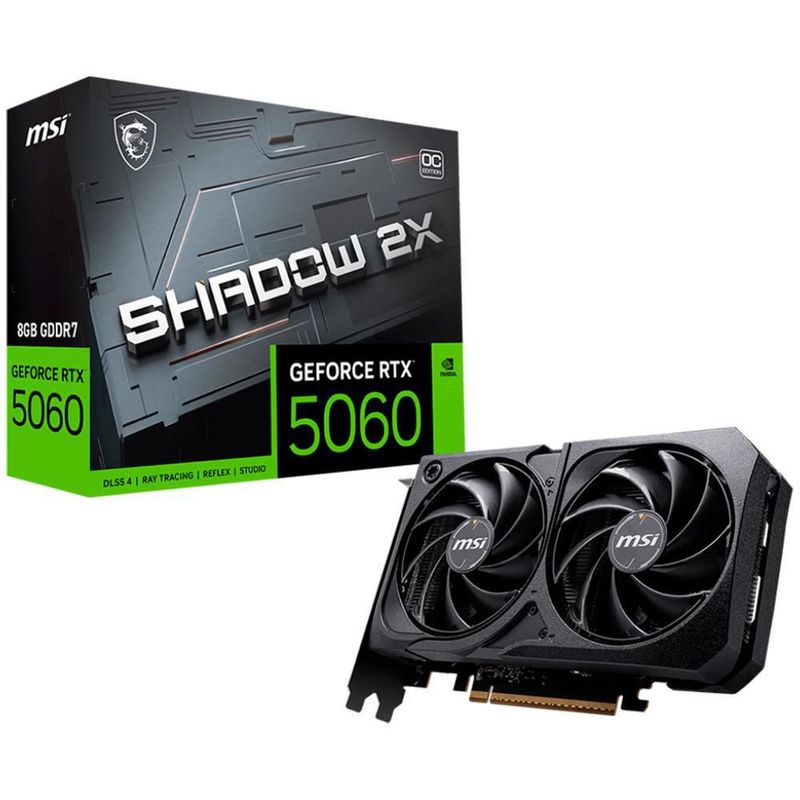 Tarjeta de video msi geforce rtx 5060 8g shadow 2x oc gddr7