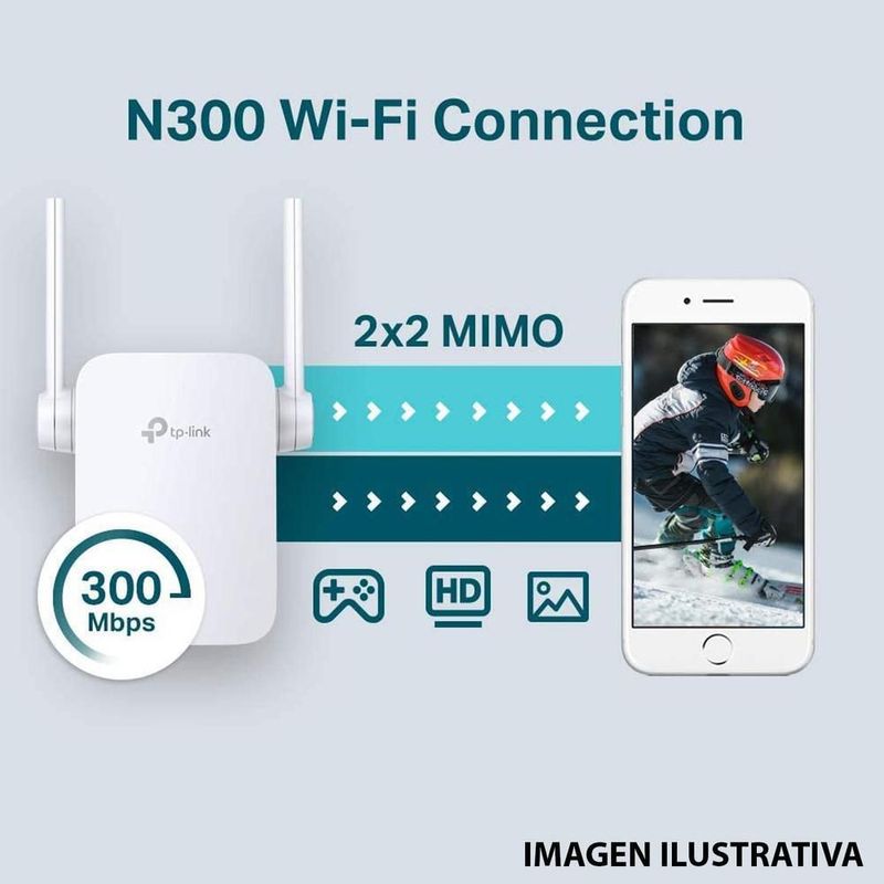 Repetidor inalambrico tp-link tl-wa855re n300 2.4ghz 300mbps