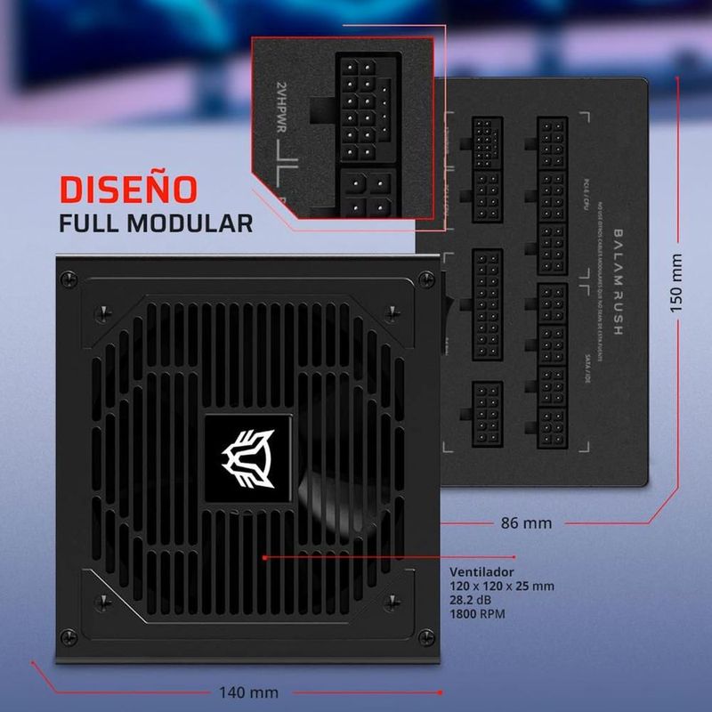 Fuente de poder 1000w gamer balam rush magnetar modular