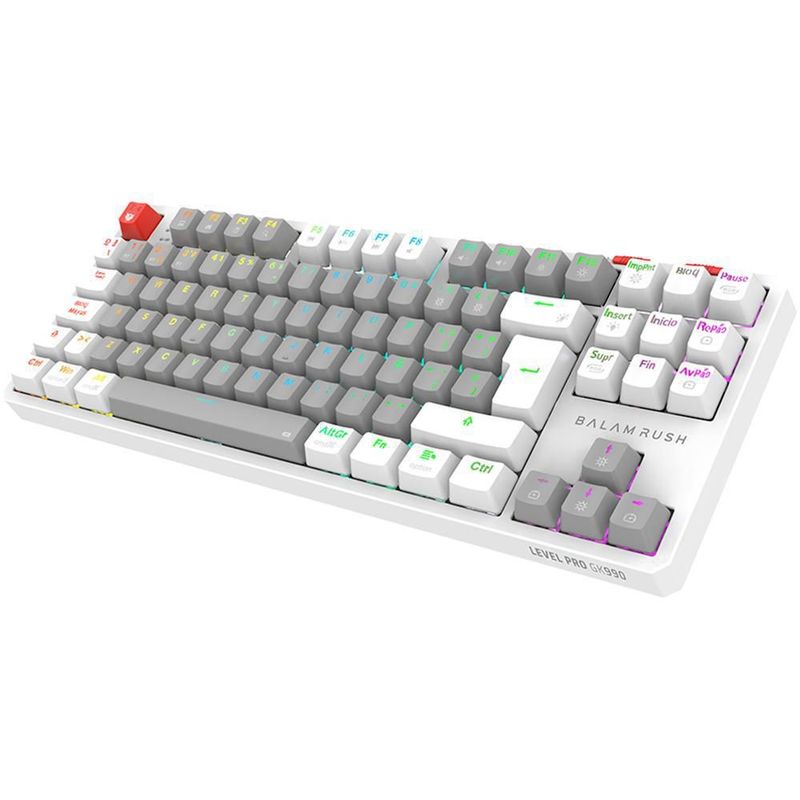 Teclado gamer balam rush pro gk990 inalambrico 80% rgb g/wh