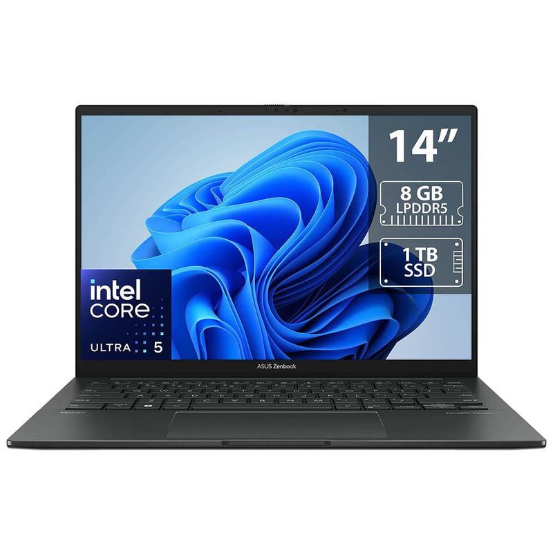 Laptop ASUS Zenbook 14: Core Ultra 5 125H, 8GB LPDDR5, SSD 1TB, W11H