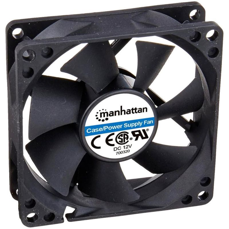 Ventilador pc manhattan 80mm diseño cuadrado 4 pin 2500rpm