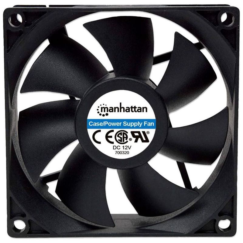 Ventilador pc manhattan 80mm diseño cuadrado 4 pin 2500rpm