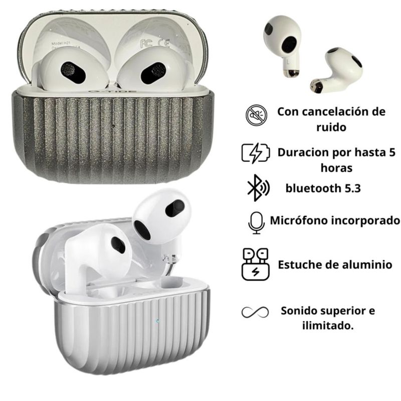 Audífonos G-Tide H21 Plata con Smartwatch Filwans GTR Plata