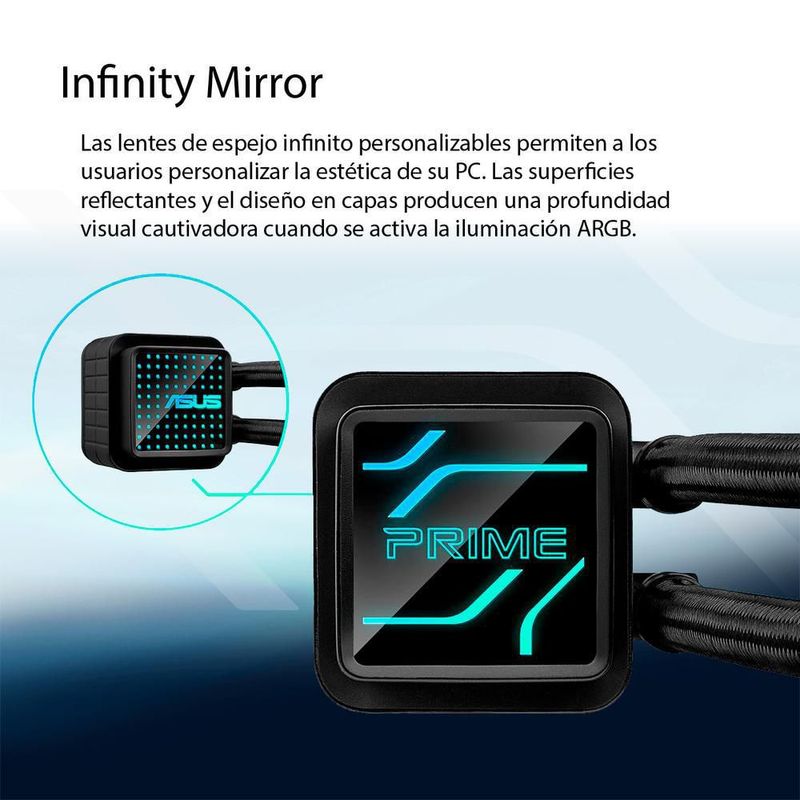 Enfriamiento liquido asus prime lc 240 argb 2200rpm 1851 am5