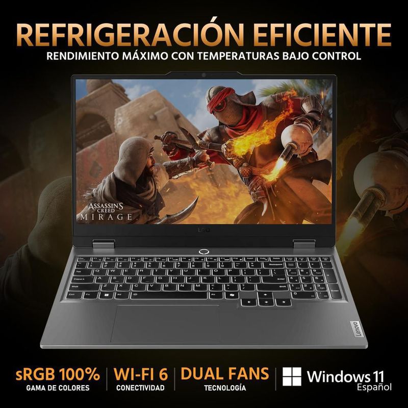 Laptop gamer lenovo loq rtx 3050 ryzen 5 16gb 512gb mouse